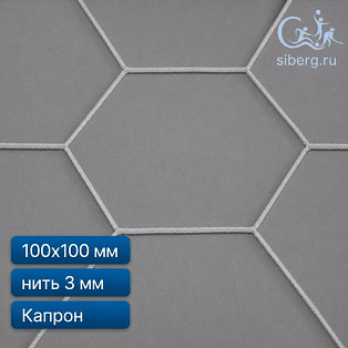 Сетка шестигранная страховочная (капрон) ячейка 100х100 мм нить 3,0 мм (минимальный заказ 600 м2)